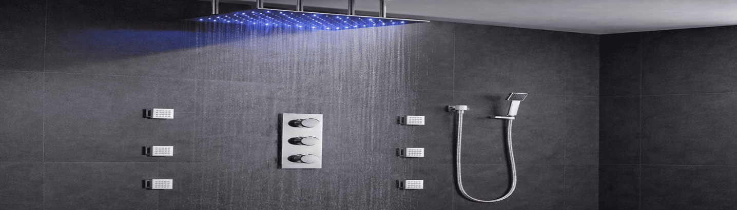 Luxury rain shower systems from top brands for modern bathrooms